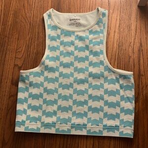 blue crop top